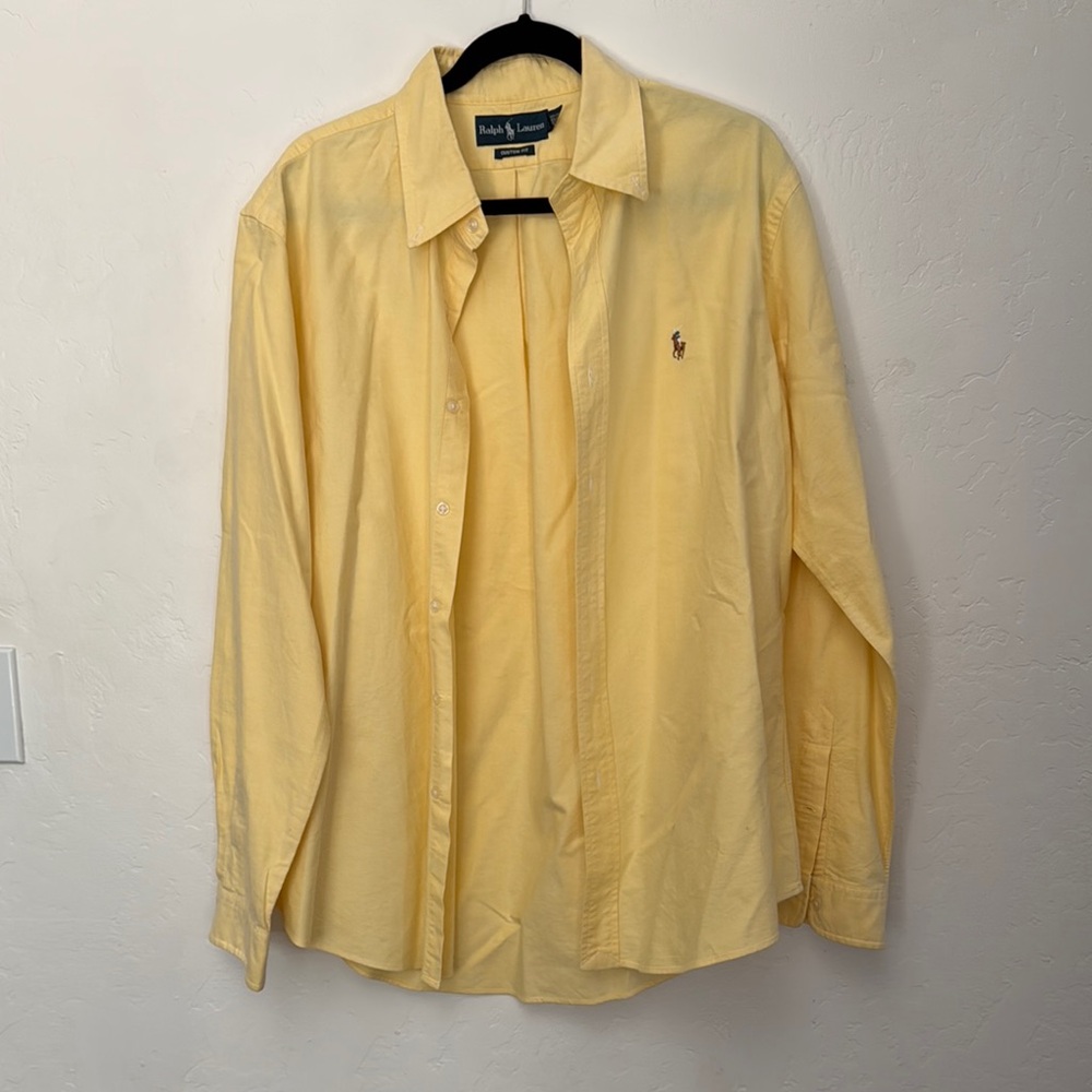 Ralph Lauren Custom Fit Button Down Shirt – Yellow Oxford XL